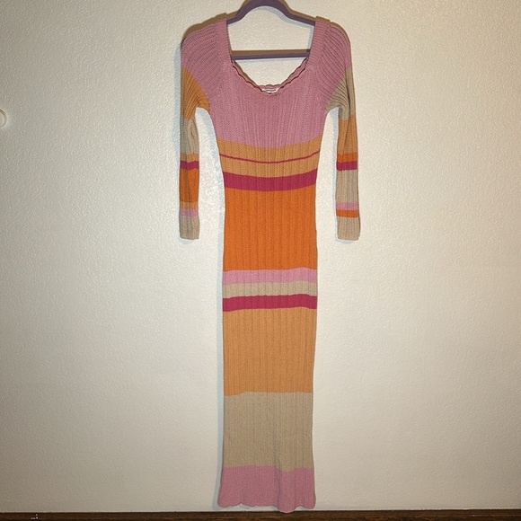 Peppermayo Knit Striped Maxi Dress Size Medium/Large - Picture 5 of 12